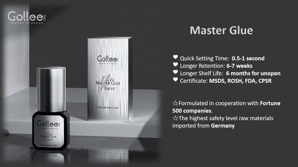 Gollee Master Glue Wimpernkleber klebt innerhalb 0,5 - 1 sec. für Profis, 5 ml