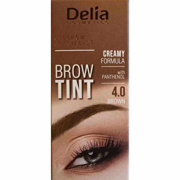 DELIA Brow Tint Augenbrauen Farbe Färbe-Set 4.0 Braun mit Panthenol